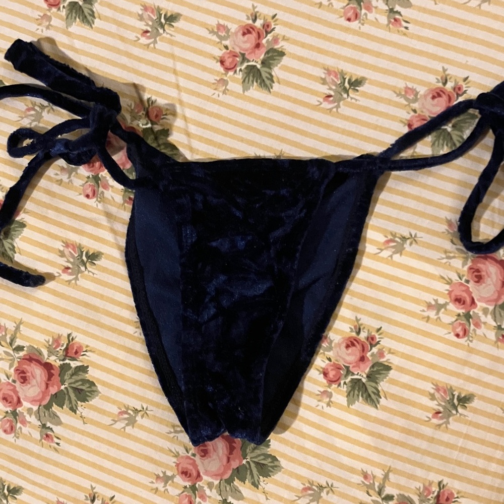 Navy Blue Velvet Bikini Bottom jaw top listed separately